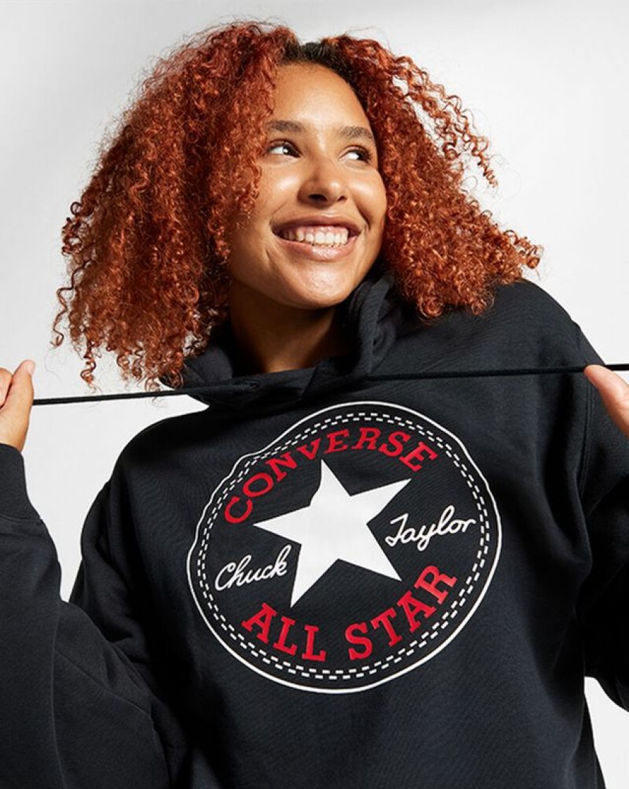 Femme Converse Vestes Et Sweat-Shirts | Converse Go-To All Star Patch Standard Fit Fleece Pullover Hoodie