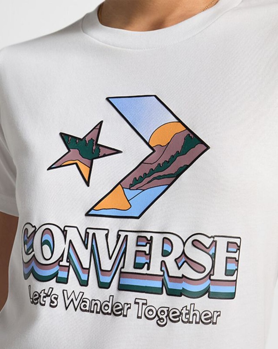 Femme Converse Winter Shop | Star Chevron Mountain Graphic T-Shirt