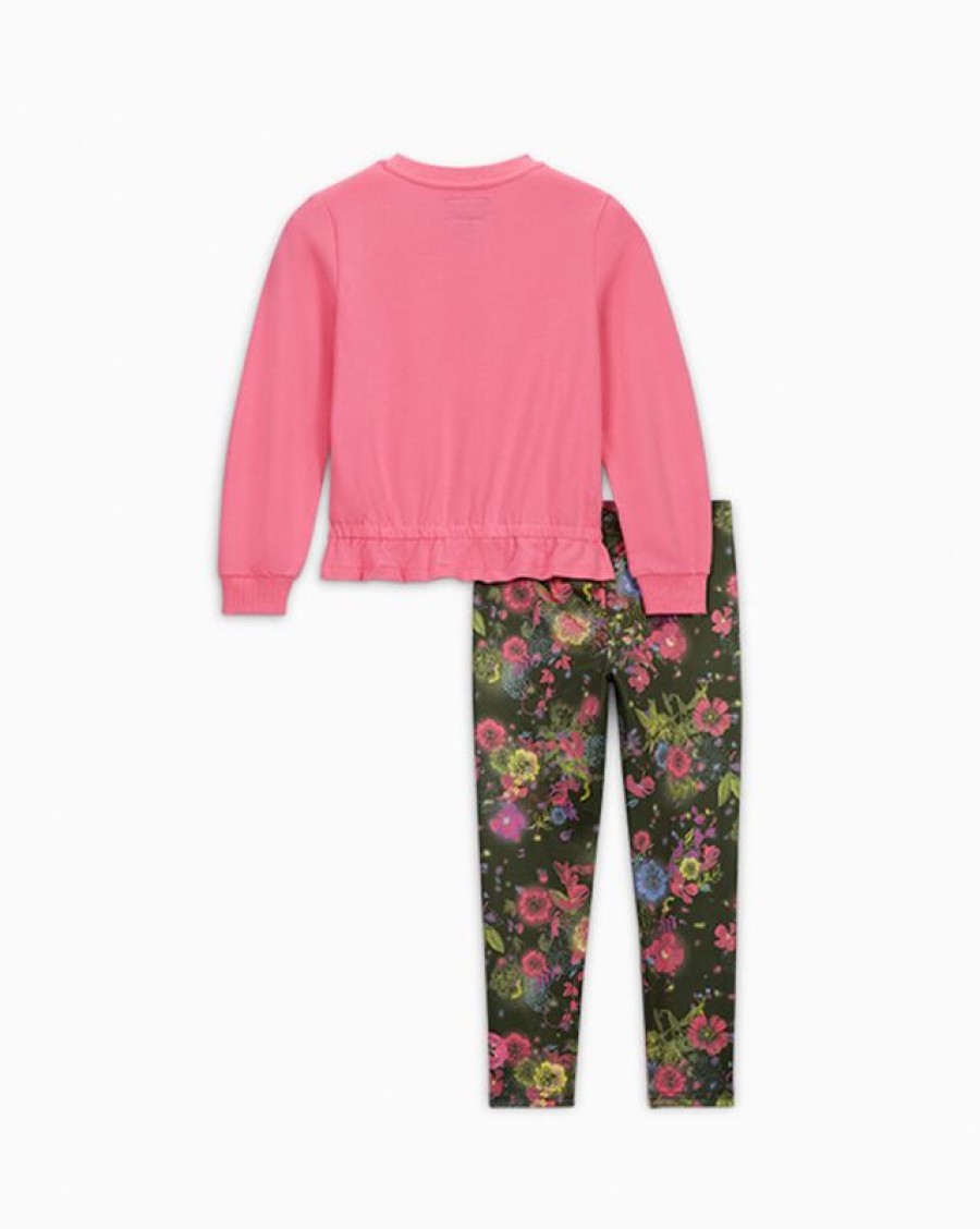 Enfant Converse Hauts Et T-Shirts | Floral Crew & Leggings Set