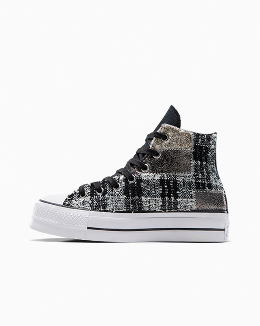 Femme Converse Plateformes | Chuck Taylor All Star Lift Platform Faux Leather & Tartan