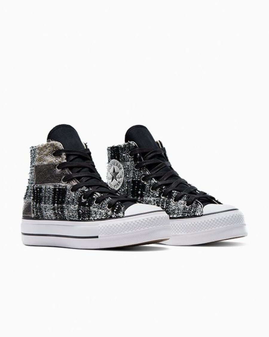 Femme Converse Plateformes | Chuck Taylor All Star Lift Platform Faux Leather & Tartan