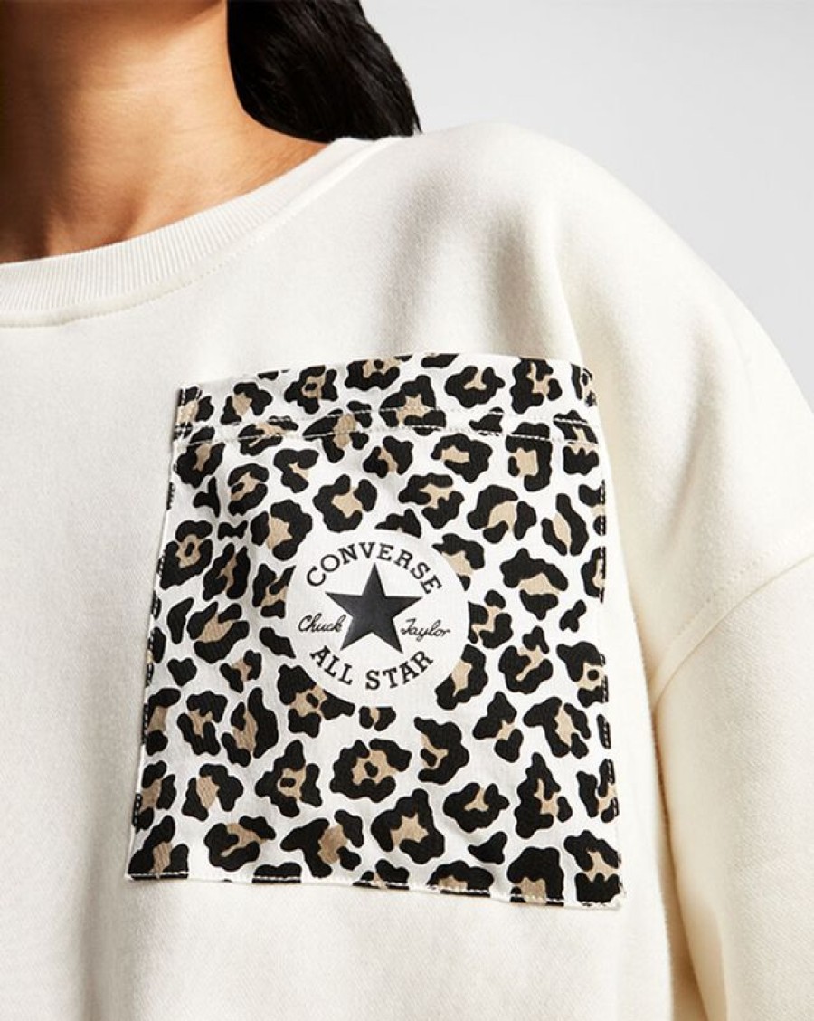 Femme Converse Vestes Et Sweat&Shirts | Leopard Crew Sweater