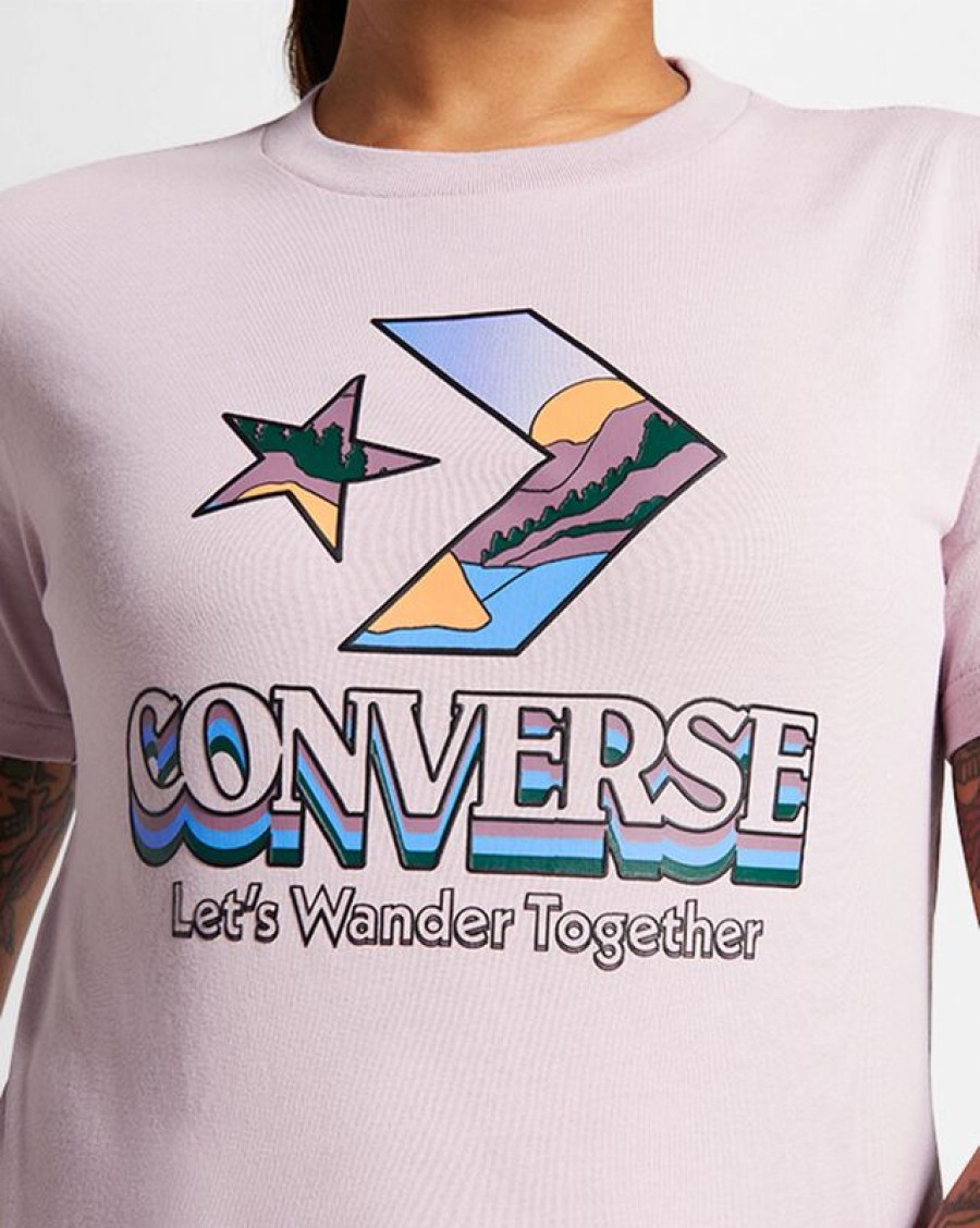 Femme Converse Winter Shop | Star Chevron Mountain Graphic T-Shirt