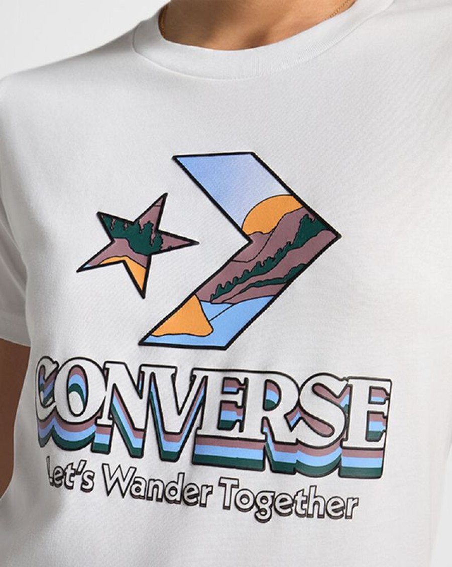 Femme Converse Hauts Et T-Shirts | Star Chevron Mountain Graphic T-Shirt